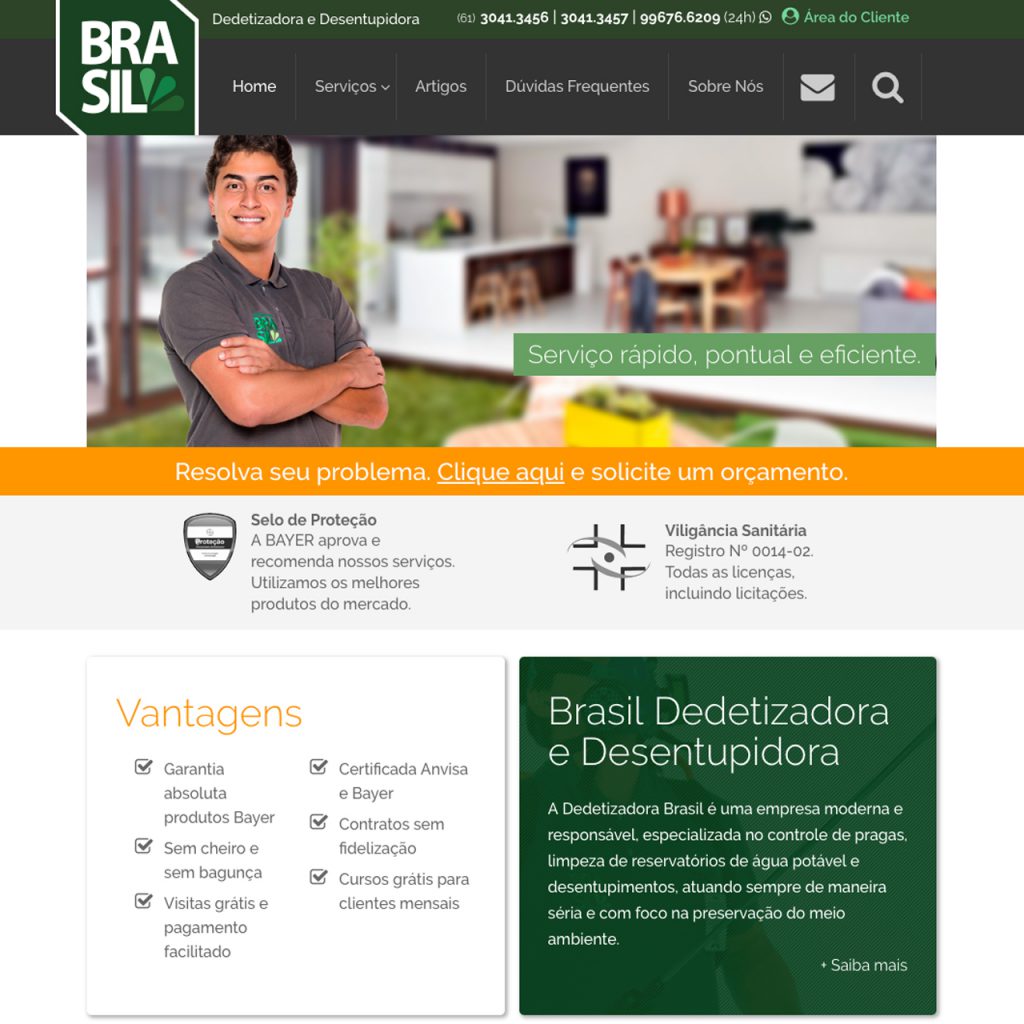 Portfólio - Alvetti Comunicação - Site Brasil Dedetizadora